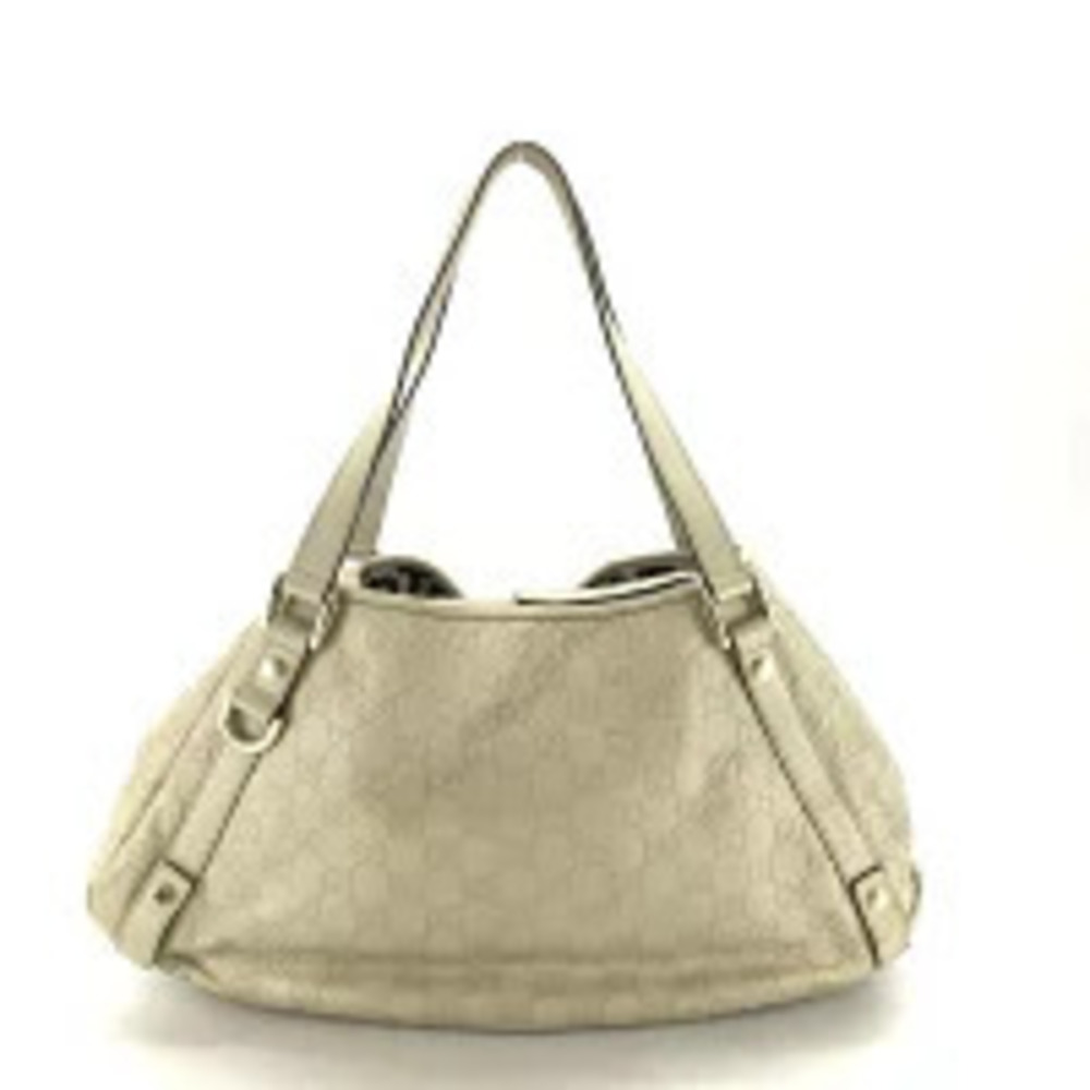 Gucci Abbey Guccissima Beige Leather Hobo Shoulder Tote Bag Handbag